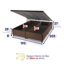 Ver imagem 7 de Conjunto Box Baú Marrom Durban Cinza Espuma D28 King 193x203x64 - King House
