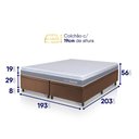Ver imagem 3 de Conjunto Box Baú Marrom Durban Cinza Espuma D28 King 193x203x64 - King House