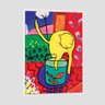Quadro Henri Matisse O Gato Com Peixes Vermelhos Tela Moldura Branca 95X63Cm - 1