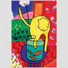 Quadro Henri Matisse O Gato Com Peixes Vermelhos Tela Moldura Branca 95X63Cm - 2