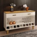 Ver imagem 1 de Aparador Bar Retrô com Adega 9 Nichos 2 Gavetas Cajueiro Yescasa