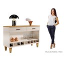 Ver imagem 3 de Aparador Bar Retrô com Adega 9 Nichos 2 Gavetas Cajueiro Yescasa