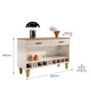 Ver imagem 2 de Aparador Bar Retrô com Adega 9 Nichos 2 Gavetas Cajueiro Yescasa