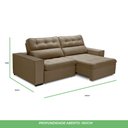 Ver imagem 6 de Sofa Retratil Reclinavel 2 Lugares 2,60 Vitória Veludo Capuccino Lansofbr