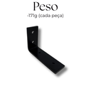 Ver imagem 5 de 4 Suportes 10cm Aço Reforçado Design em L para Prateleira Mão Francesa Preto