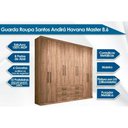 Ver imagem 2 de Guarda Roupa Casal 8 Portas e 6 Gavetas c/ Pés Master 8.6 Jatoba/Grafitte - Santos Andirá