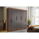 Ver imagem 1 de Guarda Roupa Casal 8 Portas e 6 Gavetas c/ Pés Master 8.6 Jatoba/Grafitte - Santos Andirá