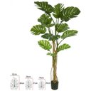 Ver imagem 1 de Planta Artificial Arvore Costela de Adão Real Toque Pu C/pote X12 Verde 1,80cm