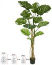 Ver imagem 1 de Planta Artificial Arvore Costela de Adão Real Toque Pu C/pote X12 Verde 1,80cm