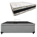 Ver imagem 2 de Cama Base Box Baú Casal Super Confort Sintético Cinza + Colchão Casal Super Confort D33 28x138x188