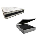 Ver imagem 1 de Cama Base Box Baú Casal Super Confort Sintético Cinza + Colchão Casal Super Confort D33 28x138x188