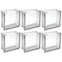 Ver imagem 1 de Kit 6 Bloco de Vidro Incolor C/ Furo 19x19x8 Tradestar
