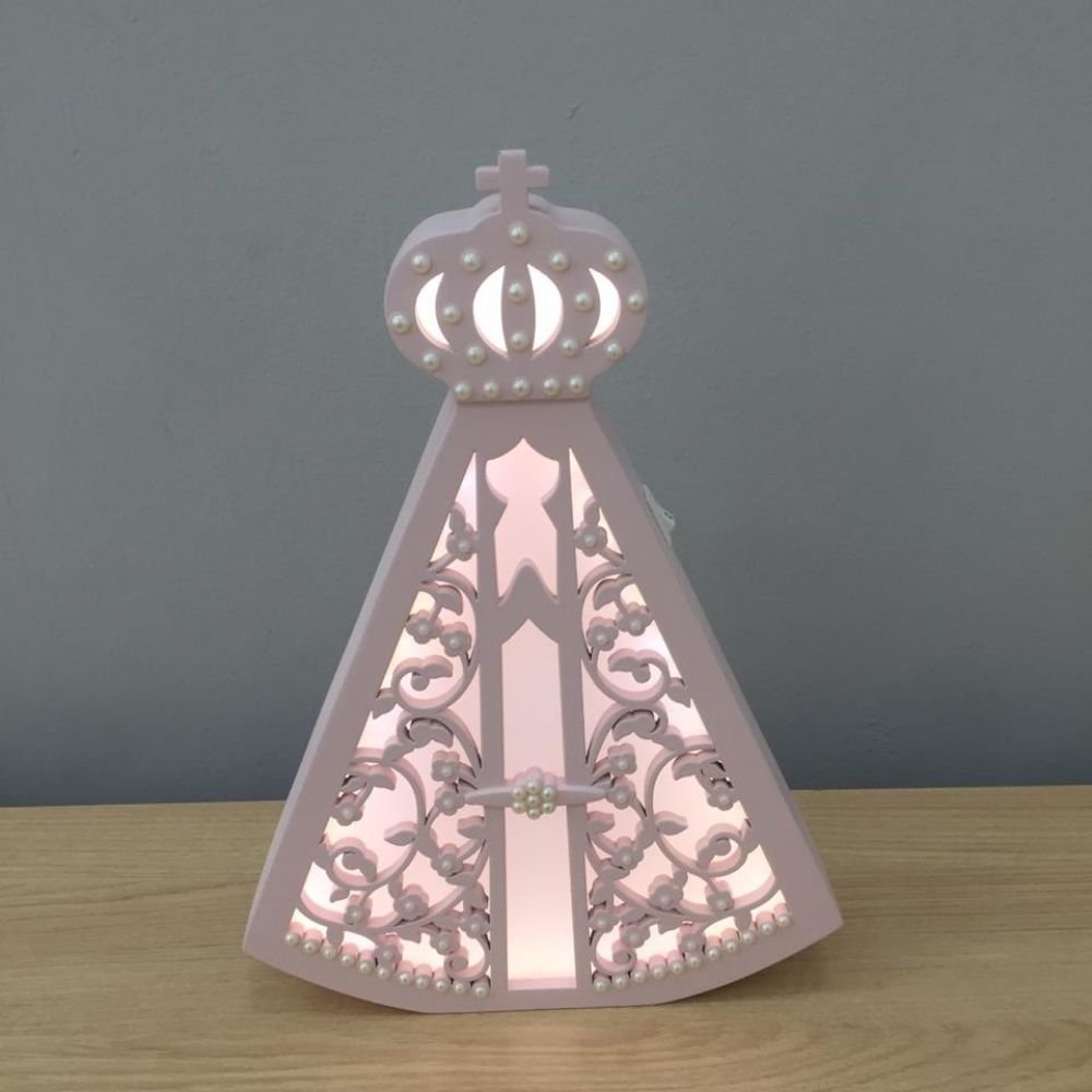 Luminária de Mesa Nossa Senhora Aparecida - LML-32 - Com Fio - Cinza - 2