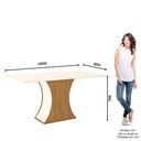 Ver imagem 3 de Mesa 160 x 90 cm Sala De Jantar Cozinha Retangular com Vidro MDF Branco Off White Madeira Nature