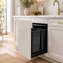 Ver imagem 4 de Lixeira Dupla 15L Deslizante Tampa Fixa Preto Fosco 48x47x49cm Elite Schmitt Cozinha Planejada