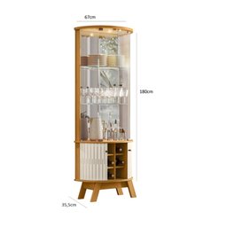 Cristaleira Marina com Led 4 Portas 2 Gavetas Cor Cinamomo e Off White - Madetec - 2