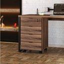 Ver mais imagens de Escrivaninha Mesa Escritório com Gaveteiro Kuadra 4 Gavetas 150cm Industrial Yescasa Nogal Marrom