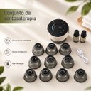 Ver imagem 4 de Ventosaterapia Eletrica a Vacuo Massagem 10 Copos Luz Vermelha Inflamacao Inchaco Fisioterapia Recar