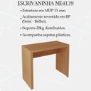 Ver imagem 3 de Escrivaninha Mesa Escritorio Me4139 Amendoa Tecno Mobili