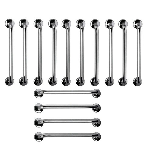 Barra de Apoio 60cm Aço Inox Kit 14 Unidades Banheiro Box Idoso Gestante Criança Acessibilidade Supo