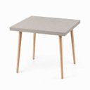Ver imagem 1 de Mesa Safira Quadrada 70 cm com Tampo em MDF Camurça e Pés de Madeira Natural