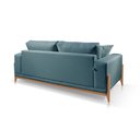 Ver imagem 3 de Sofá 2 e 3 Lugares Almofada Solta Base Madeira Linho Azul Bella 2,1m