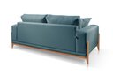 Ver imagem 3 de Sofá 3 Lugares Almofada Solta Base Madeira Linho Azul Bella 2,1m