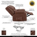 Ver imagem 3 de Poltrona do Papai Reclinável Melim Power Touch Massagem Pu Marrom Brilho Fh1 - D'Rossi