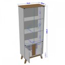 Ver imagem 4 de Cristaleira Madri 4 Portas com Vidro Naturalle/Off White - Móveis Bechara