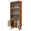 Ver imagem 3 de Cristaleira Madri 4 Portas com Vidro Naturalle/Off White - Móveis Bechara