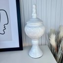 Ver imagem 2 de Decoração ornamento potiche cerâmico luxo branco c/ tampa
