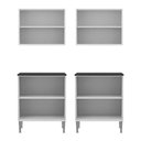 Ver imagem 5 de Kit Despensa Armário de Cozinha Aéreo com Balcão 8 Portas 140cm Multimóveis MP5537 Branco