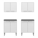 Ver imagem 6 de Kit Despensa Armário de Cozinha Aéreo com Balcão 8 Portas 140cm Multimóveis MP5537 Branco