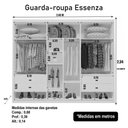 Ver imagem 2 de Guarda Roupa Casal Essenza 3 Portas de Correr 4 Gavetas MDF com Espelho Branco Bom Pastor Móveis