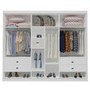Ver imagem 3 de Guarda Roupa Casal Essenza 3 Portas de Correr 4 Gavetas MDF com Espelho Branco Bom Pastor Móveis