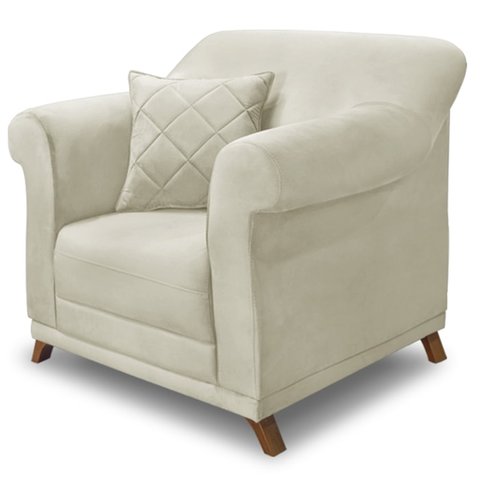 Poltrona Decorativa Retro Polo com Almofada Veludo 2221 Ezz