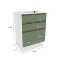 Ver imagem 3 de Balcão 3 Gavetas Kappesberg Celeste 100% Mdf Branco-verde Oliva 60cm