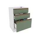 Ver imagem 2 de Balcão 3 Gavetas Kappesberg Celeste 100% Mdf Branco-verde Oliva 60cm