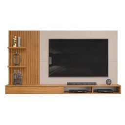 Painel para Tv até 60 Polegadas Ripado com Nichos Dj Móveis Bento Carvalho Griz - 3