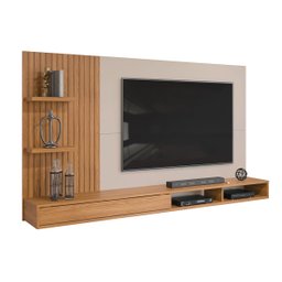 Painel para Tv até 60 Polegadas Ripado com Nichos Dj Móveis Bento Carvalho Griz - 4
