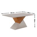 Ver imagem 4 de Mesa de Jantar Aster 180cm Tampo MDF Vidro Canto Copo com 6 Cadeiras Aline