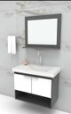 Ver imagem 1 de Armario Banheiro 60cm Kit Slim - Branco/grafite - Fimap