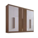 Ver imagem 2 de Guarda Roupa Casal 6 Portas Ripado 7 Gavetas sem Pés Athos - D' Doro Castanho/Off White/Ripado