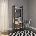Ver imagem 5 de Estante 5 Prateleiras Escritório Sala de Estar Home Ofice AZ1005 MDP Branco/Nogal - Gran Belo