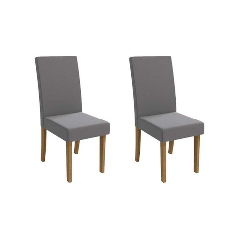 Cadeira Sala de Jantar 2cad131fr Kit 2 Un Freijo/veludo Titanio A050 - Kappesberg