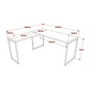 Ver imagem 4 de Conjunto 3 Peças com Mesa para Escritório em L Kuadra e 2 Estantes Multiuso 5 Prateleiras Industrial Preta Marrom
