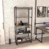 Kit 3 Peças com Mesa para Escritório em L Kuadra e 2 Estantes Multiuso 5 Prateleiras - 7