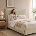 Ver imagem 1 de Cabeceira Decorativa Queen Size 1,60m Trento PU Marfim - Gran Belo