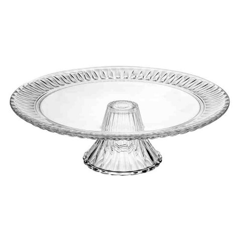 Prato para Bolo Cristal com Pé Radial Lyor