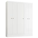 Ver imagem 2 de Guarda-Roupa Solteiro Ártico 5 Portas 3 Prateleiras Branco - Demóbile